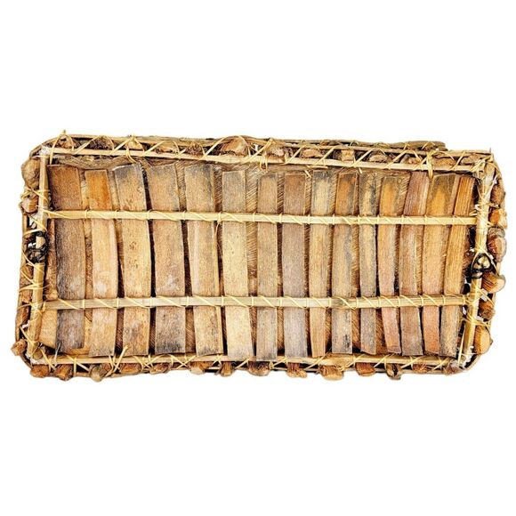 VTG Native Primitive Woven Wood Bark Twig Branch Husk Harvesting Fruit Basket - Picture 8 of 8